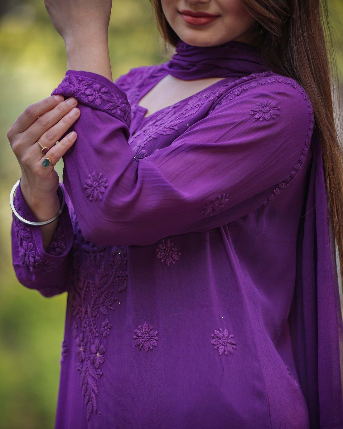 RAWAYAT INDIGO PURPLE Chikankari suit set