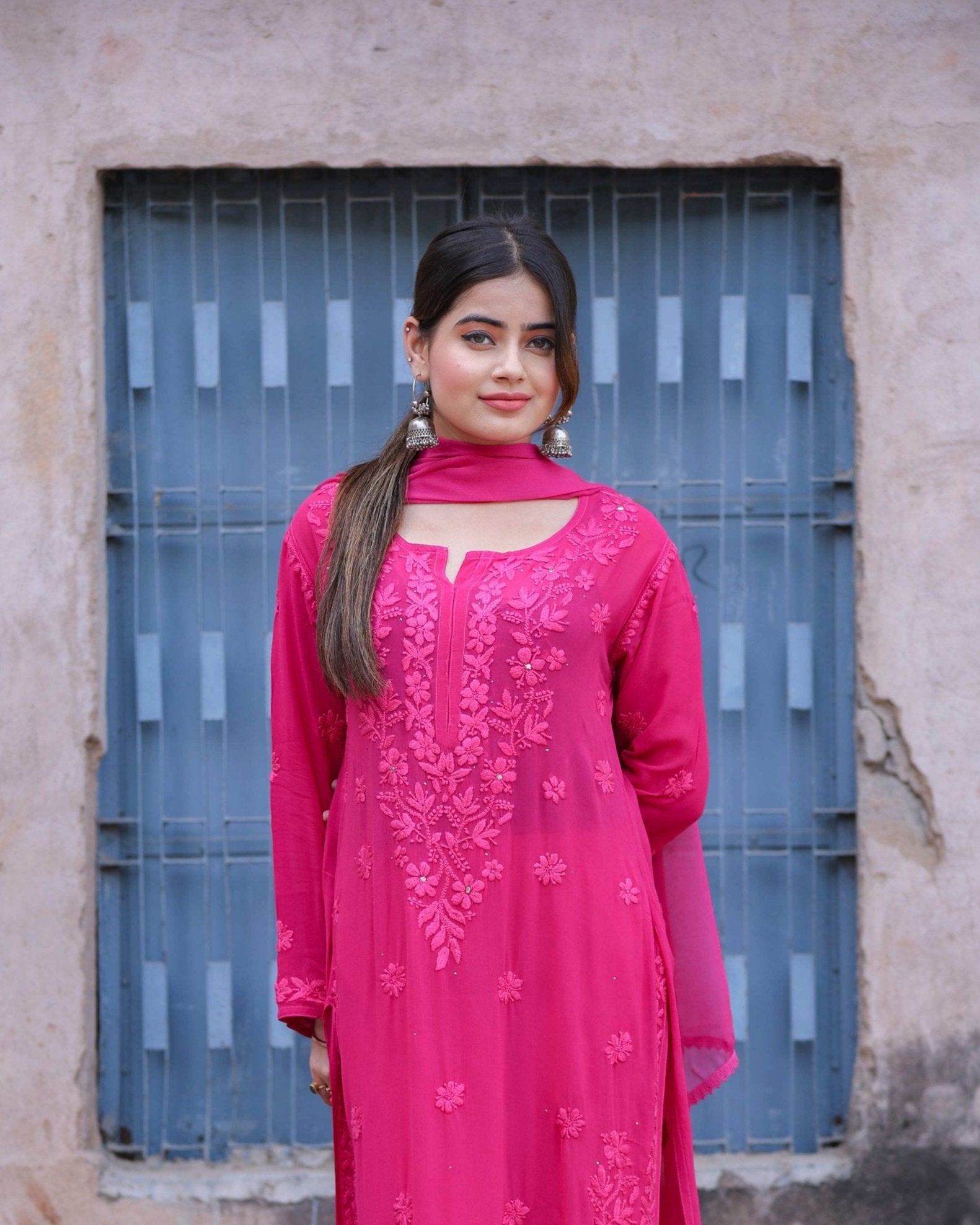 RAWAYAT FUCHSIA PINK Chikankari suit set