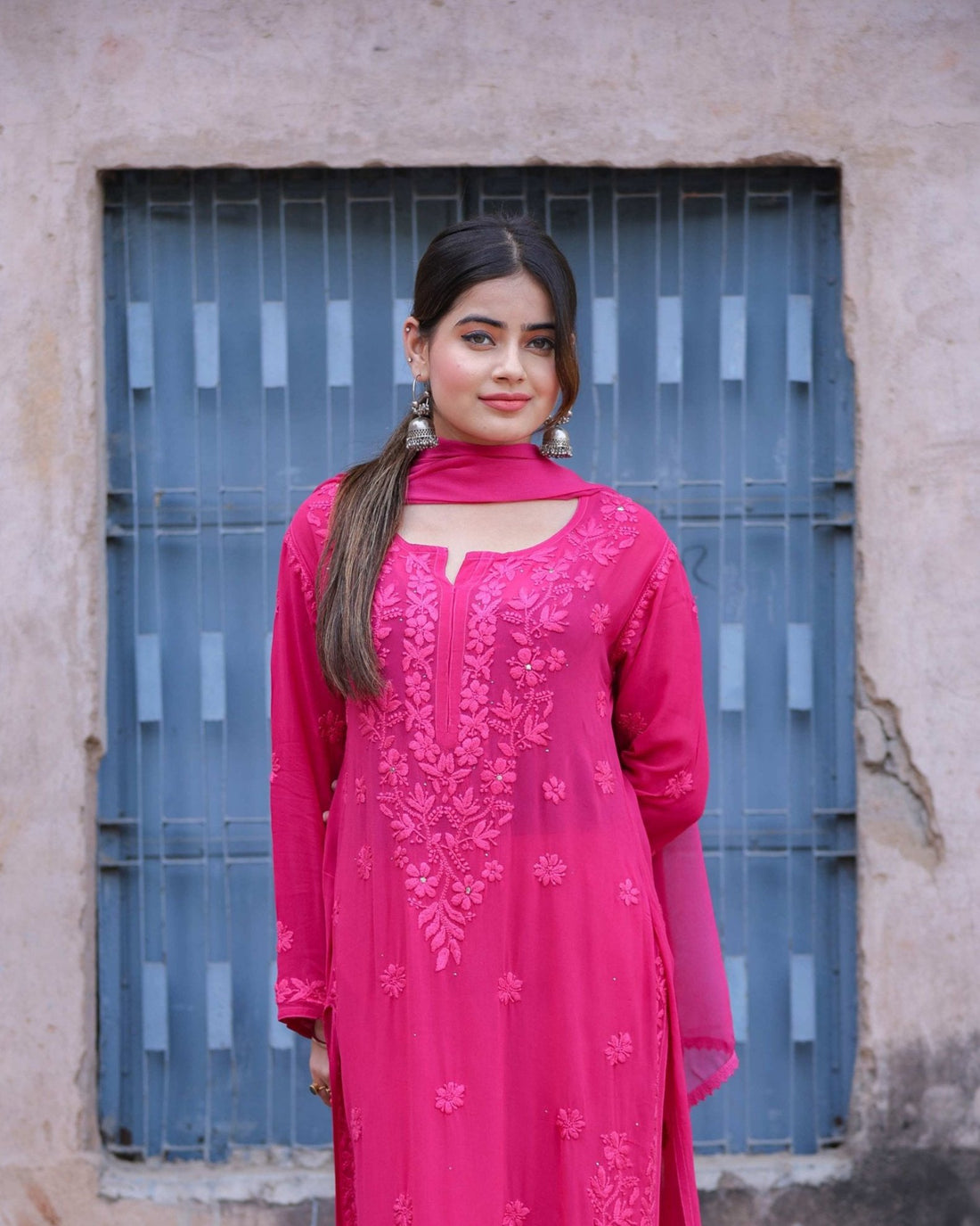 RAWAYAT FUCHSIA PINK Chikankari suit set