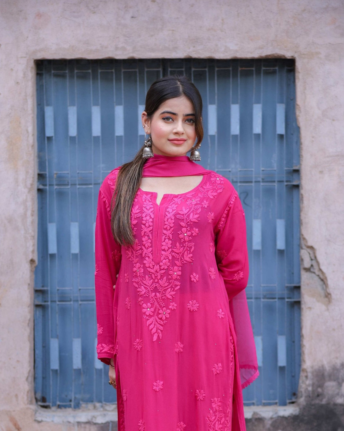 RAWAYAT FUCHSIA PINK Chikankari suit set