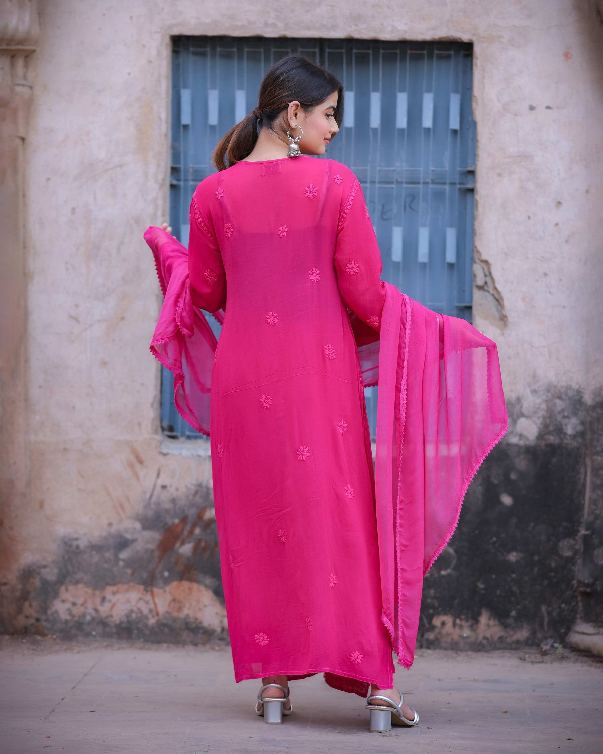 RAWAYAT FUCHSIA PINK Chikankari suit set