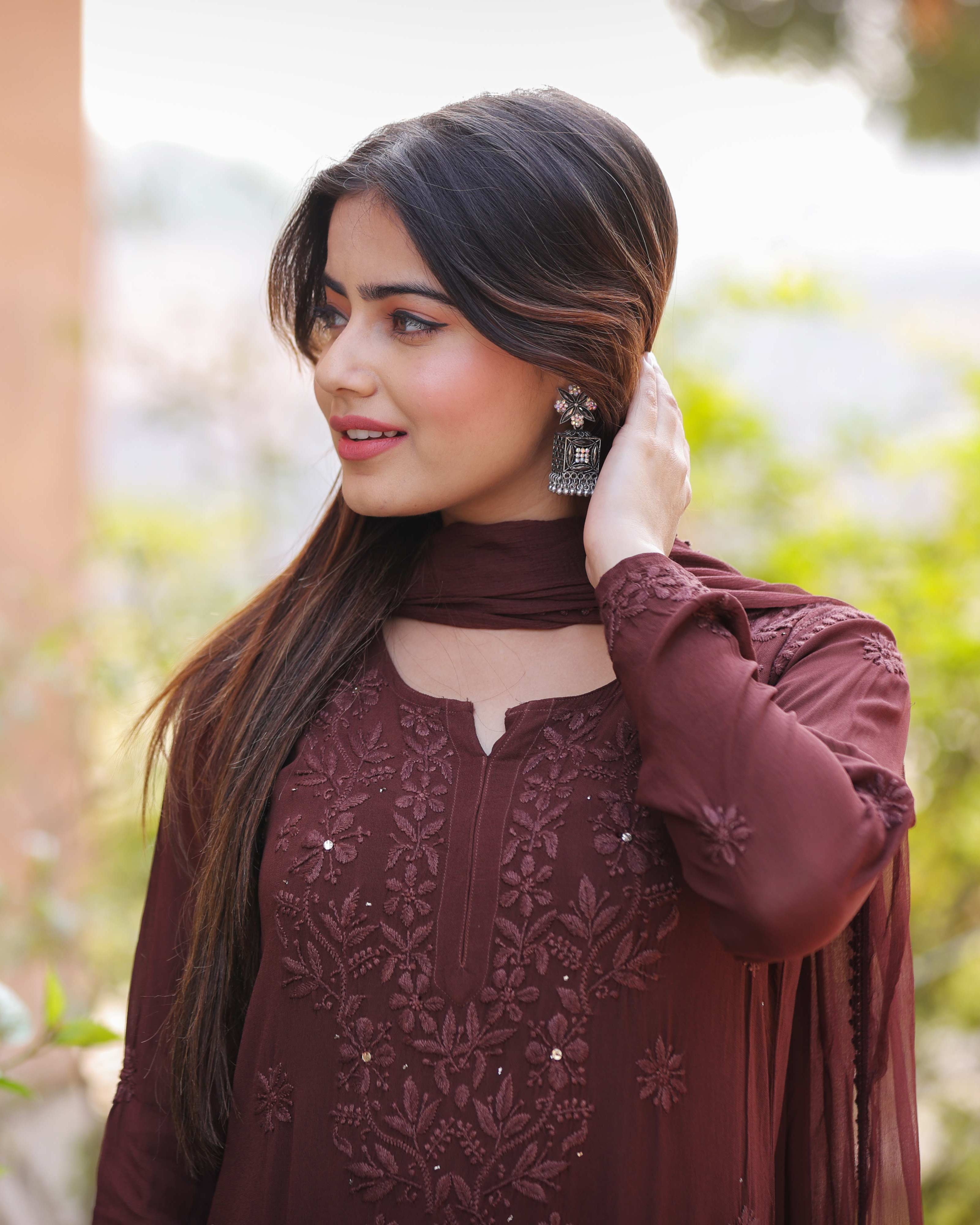 RAWAYAT CHOCOLATE BROWN Chikankari suit set