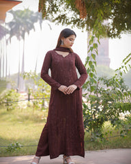 RAWAYAT CHOCOLATE BROWN Chikankari suit set
