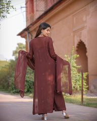 RAWAYAT CHOCOLATE BROWN Chikankari suit set