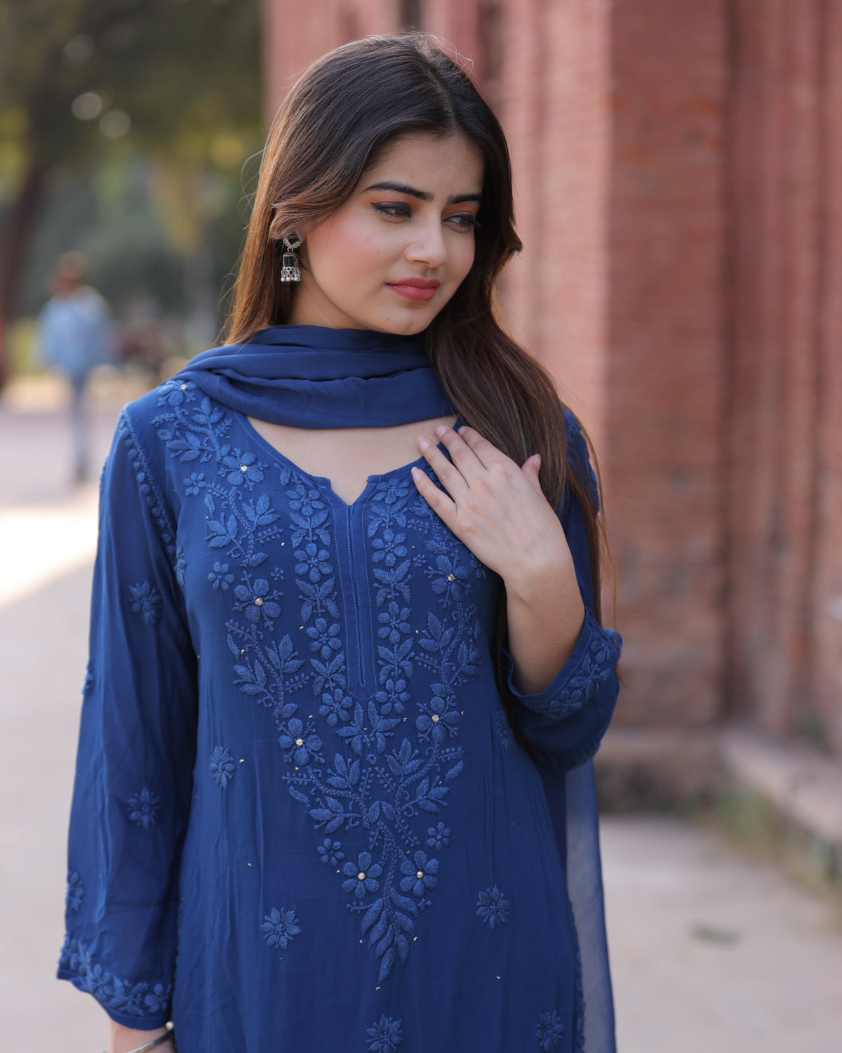 RAWAYAT ROYAL BLUE Chikankari suit set