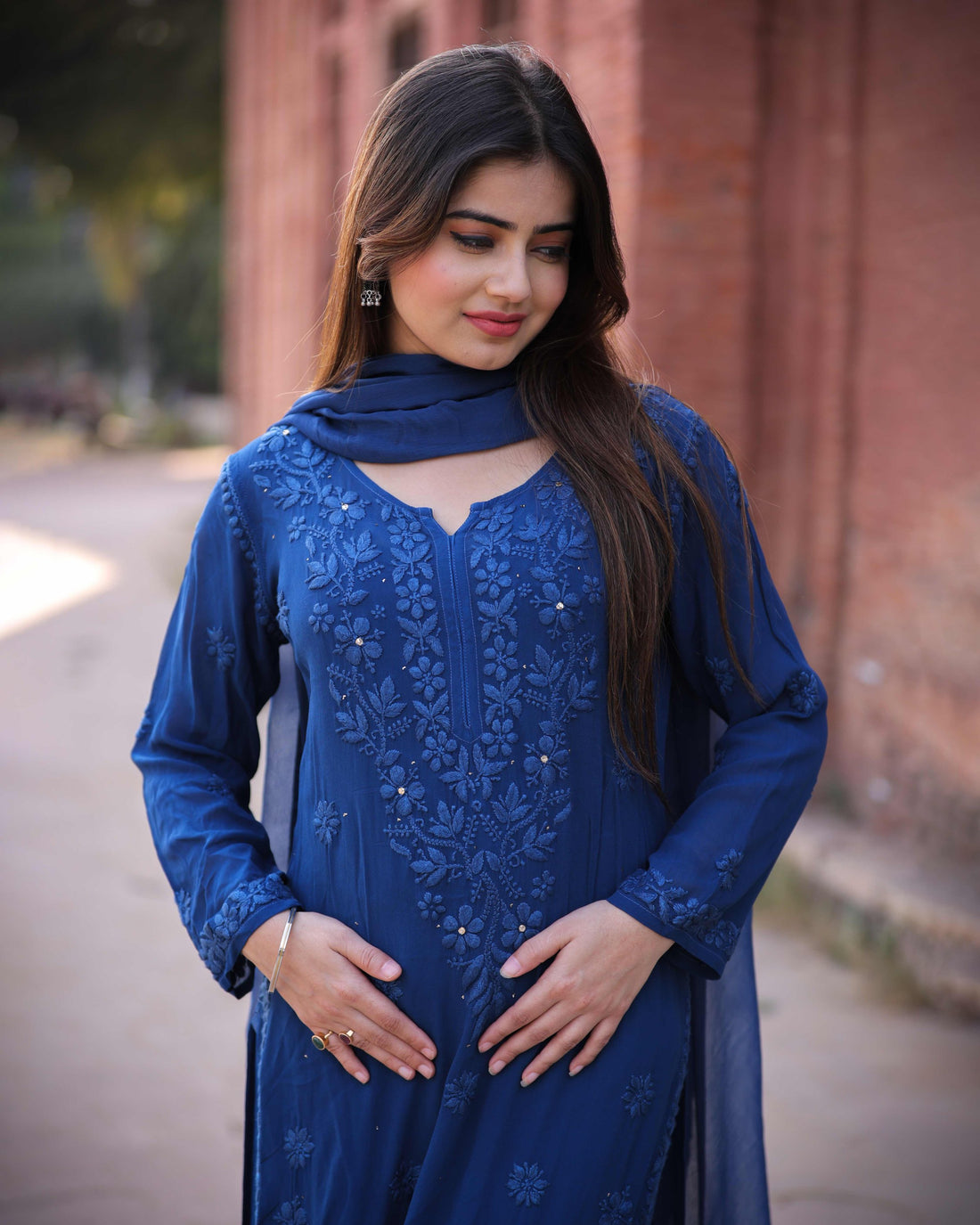 RAWAYAT ROYAL BLUE Chikankari suit set