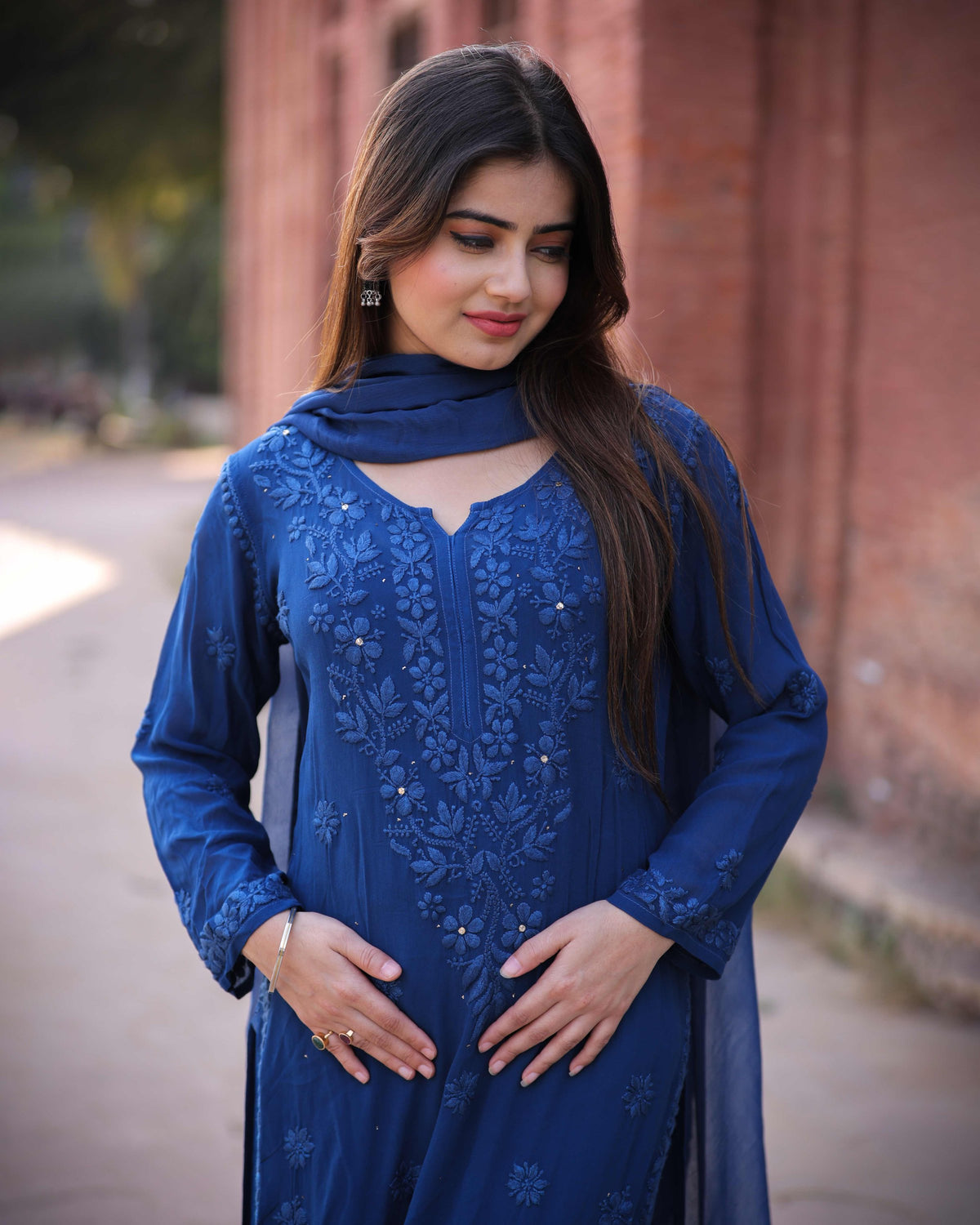 RAWAYAT ROYAL BLUE Chikankari suit set