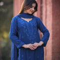 RAWAYAT ROYAL BLUE Chikankari suit set