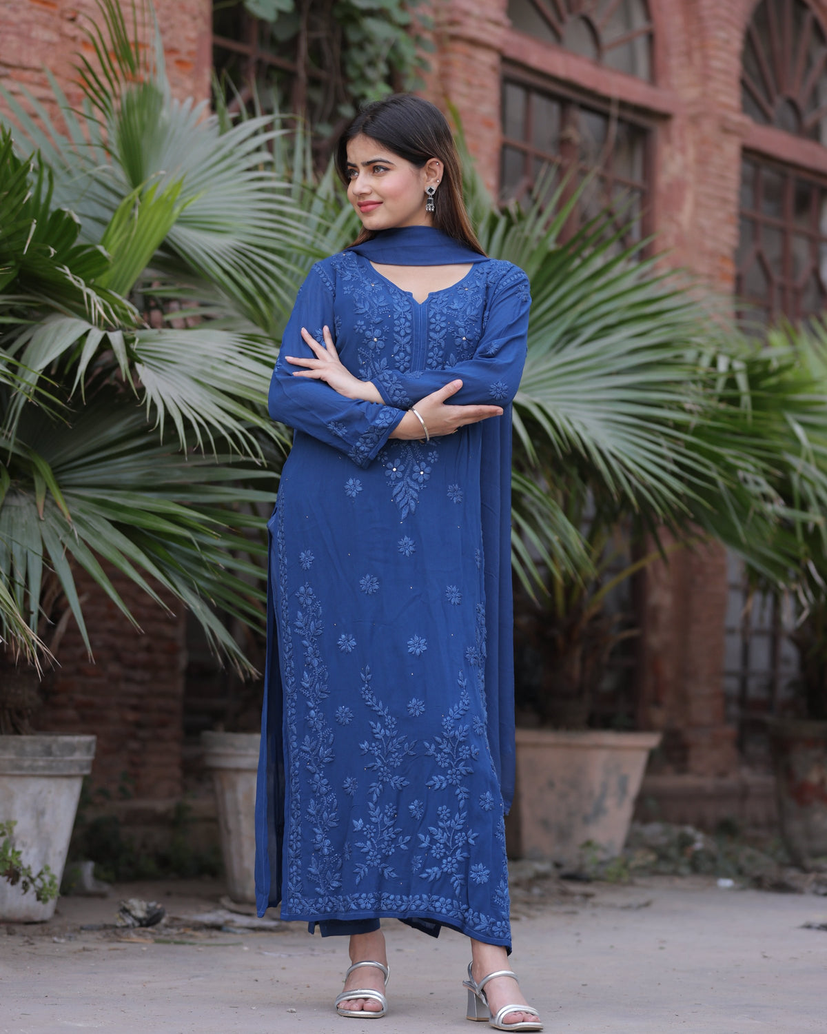 RAWAYAT ROYAL BLUE Chikankari suit set