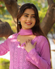 RAWAYAT LILAC PINK Chikankari suit set