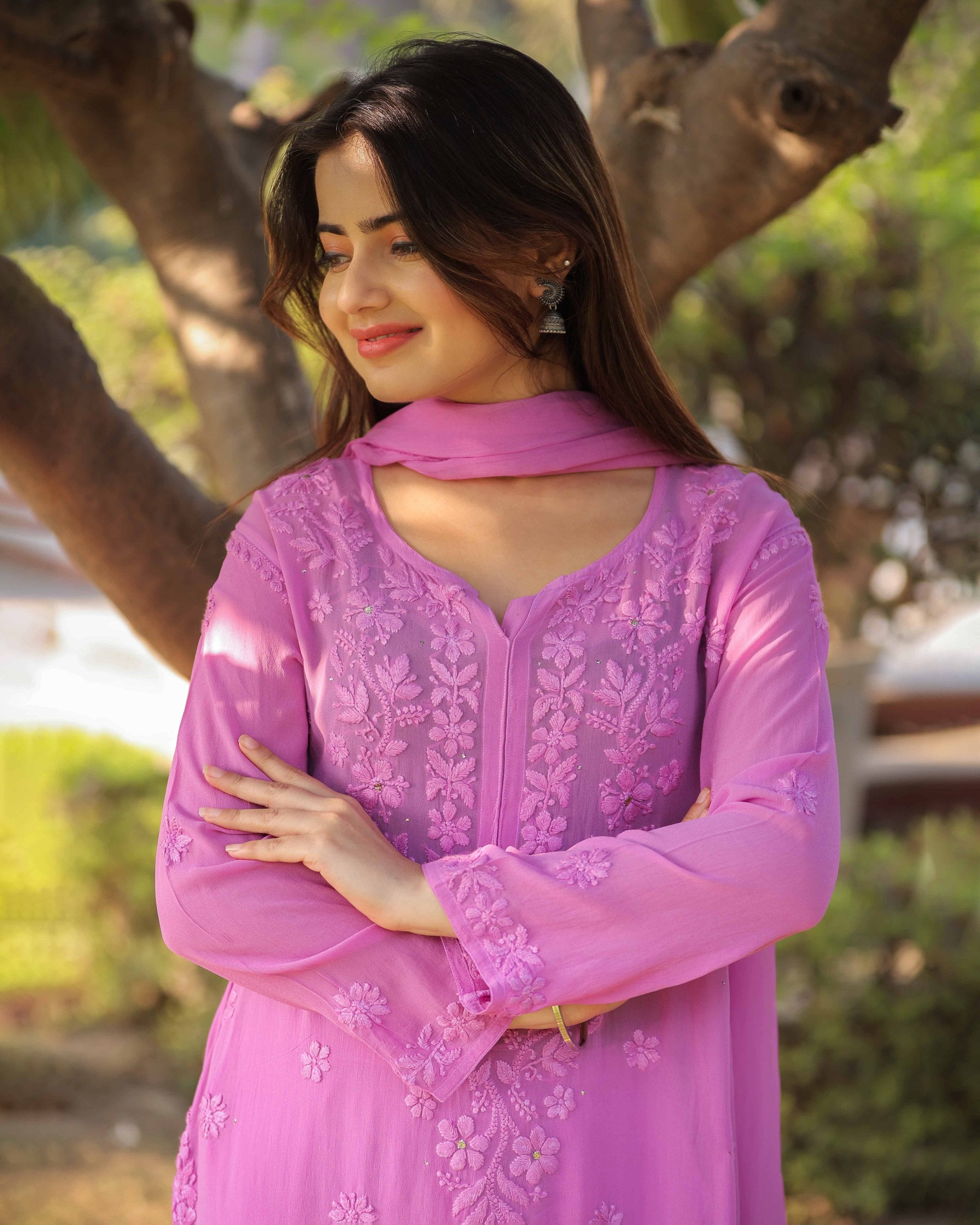 RAWAYAT LILAC PINK Chikankari suit set