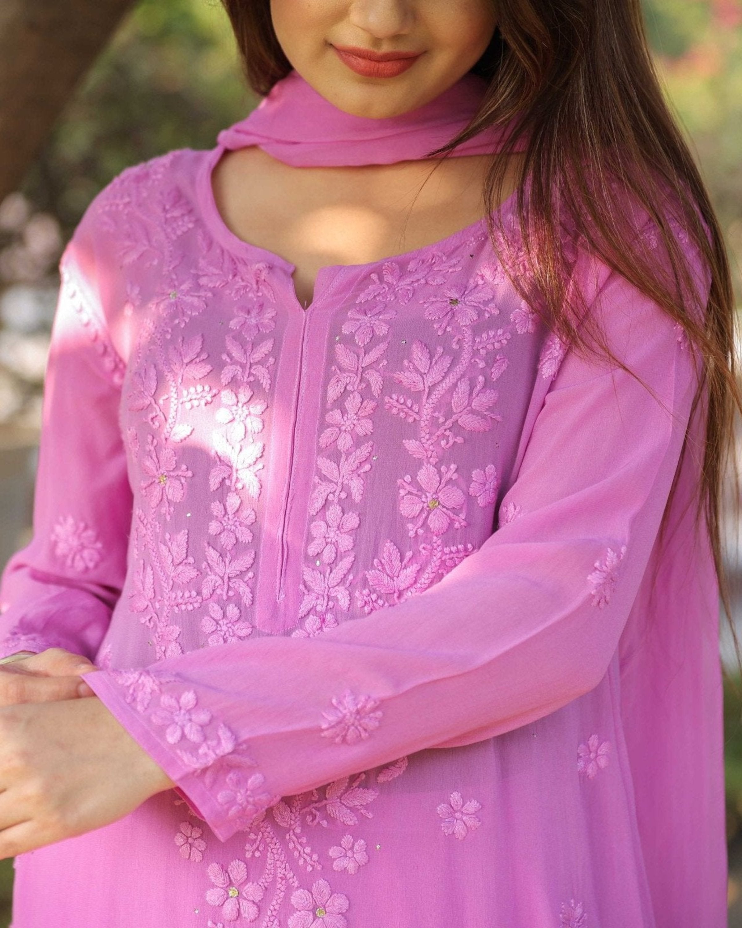 RAWAYAT LILAC PINK Chikankari suit set