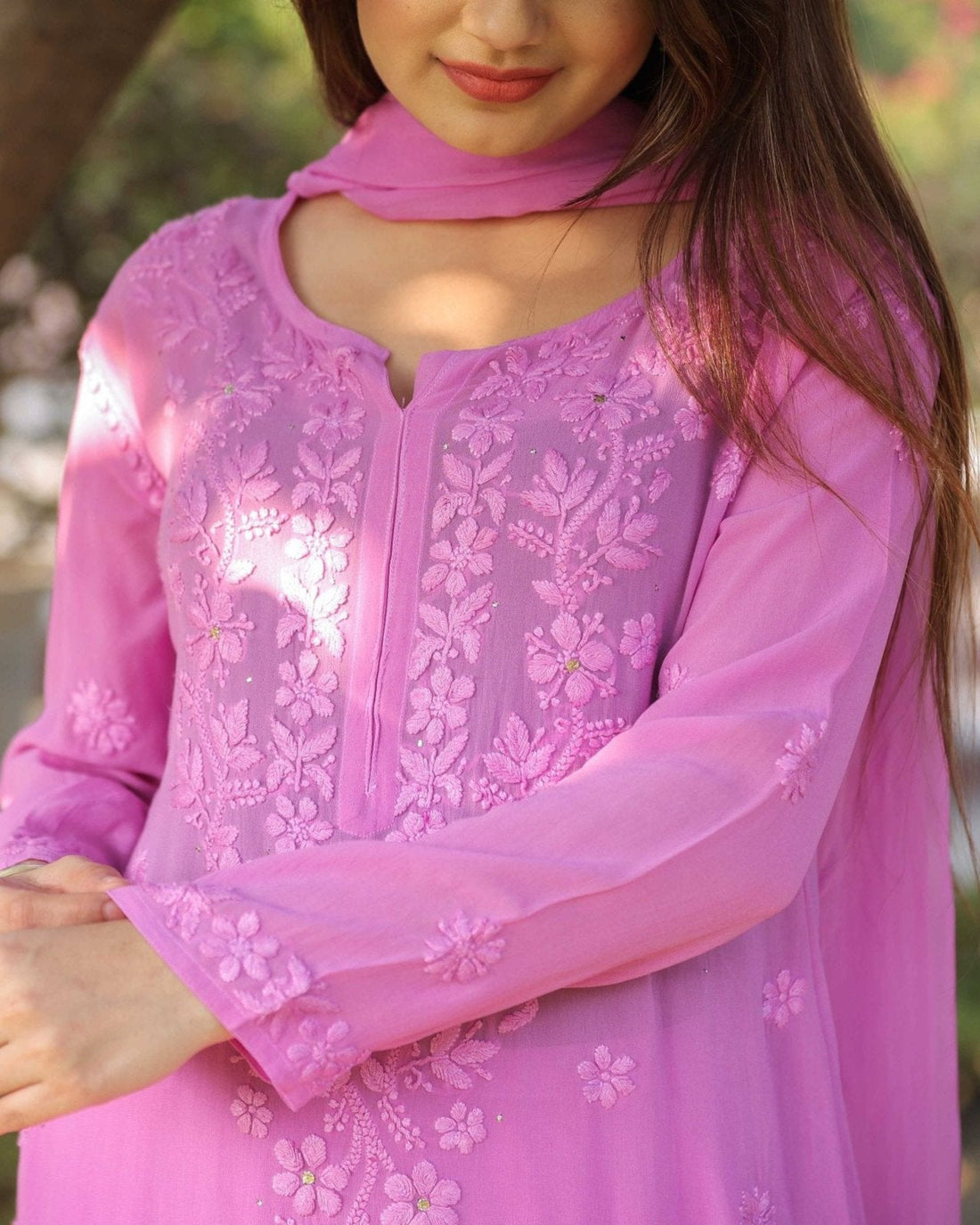 RAWAYAT LILAC PINK Chikankari suit set