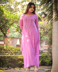 RAWAYAT LILAC PINK Chikankari suit set