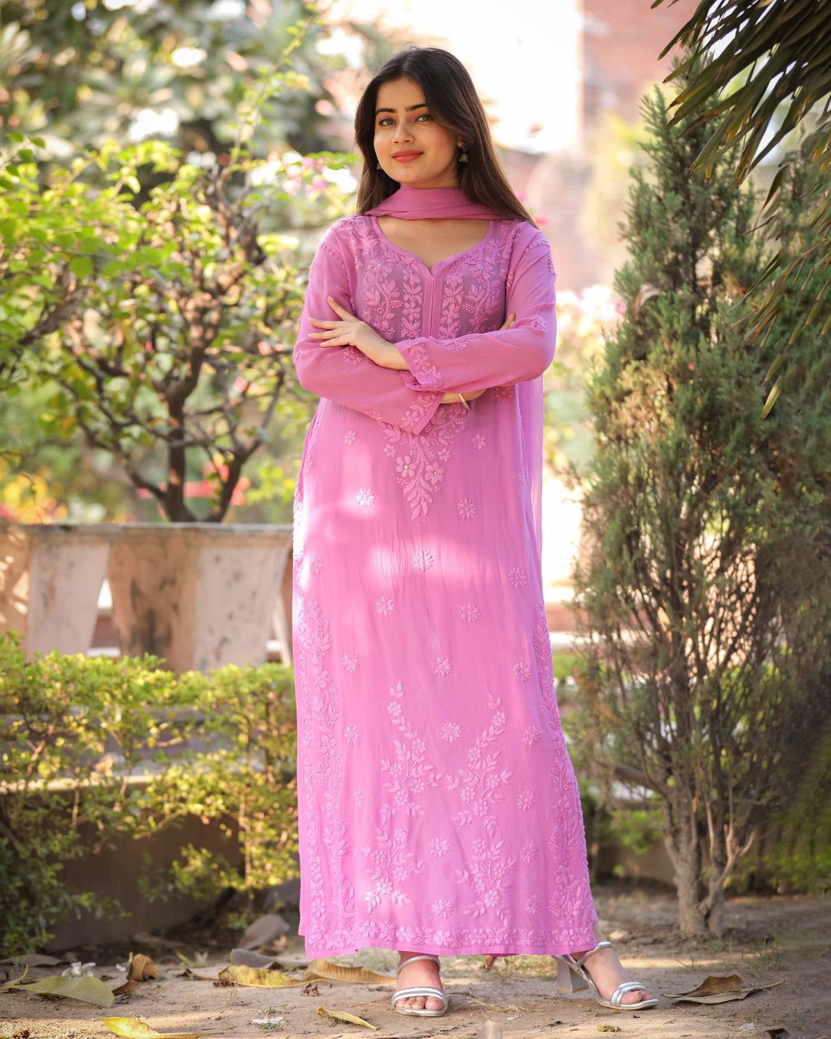 RAWAYAT LILAC PINK Chikankari suit set