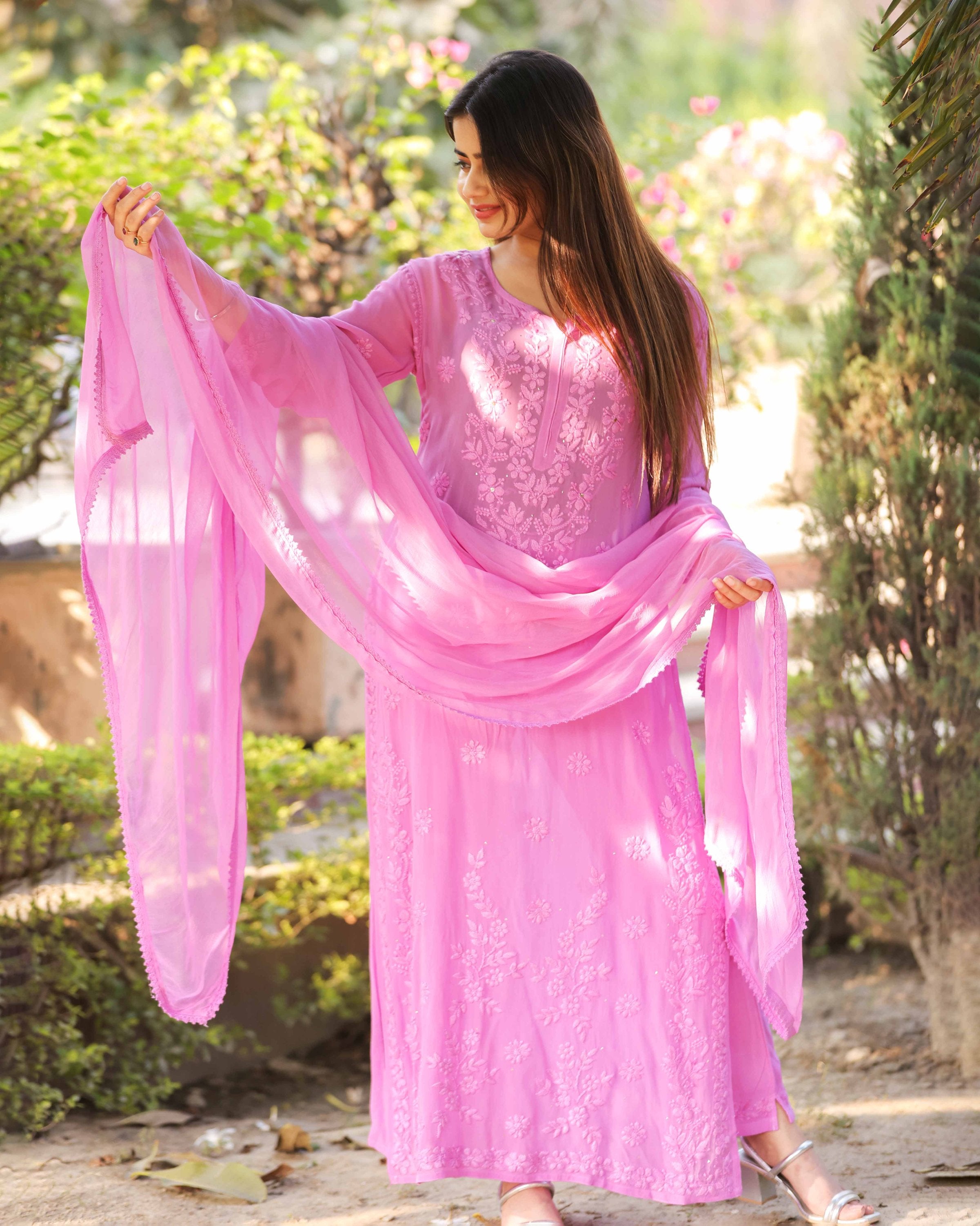 RAWAYAT LILAC PINK Chikankari suit set