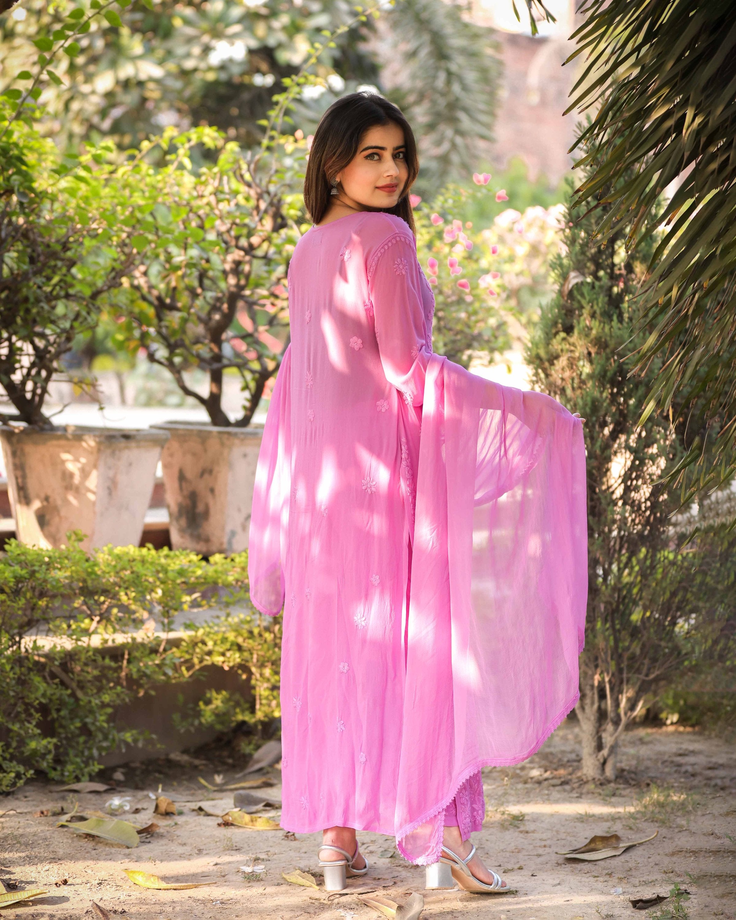 RAWAYAT LILAC PINK Chikankari suit set