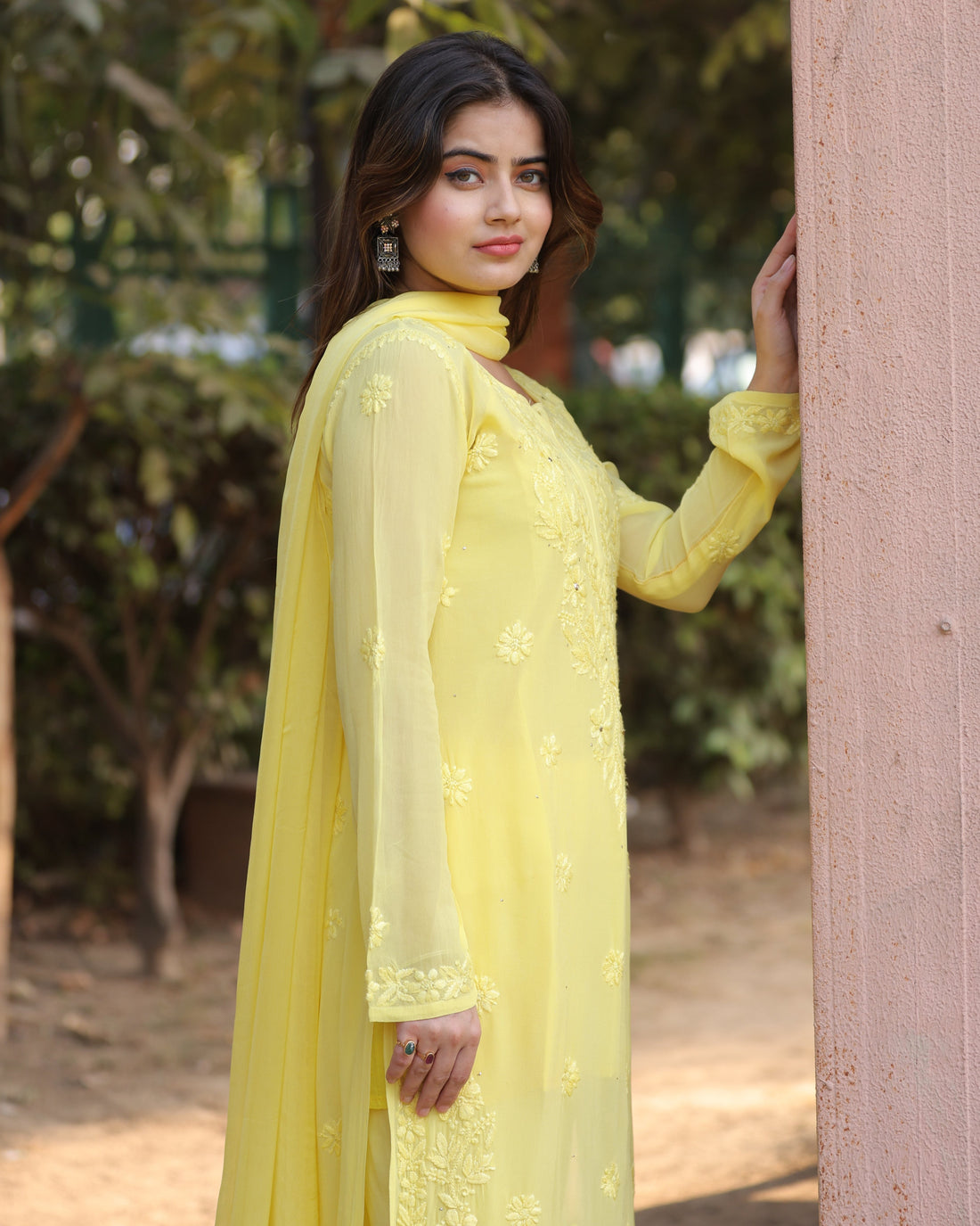 RAWAYAT LIME YELLOW Chikankari suit set