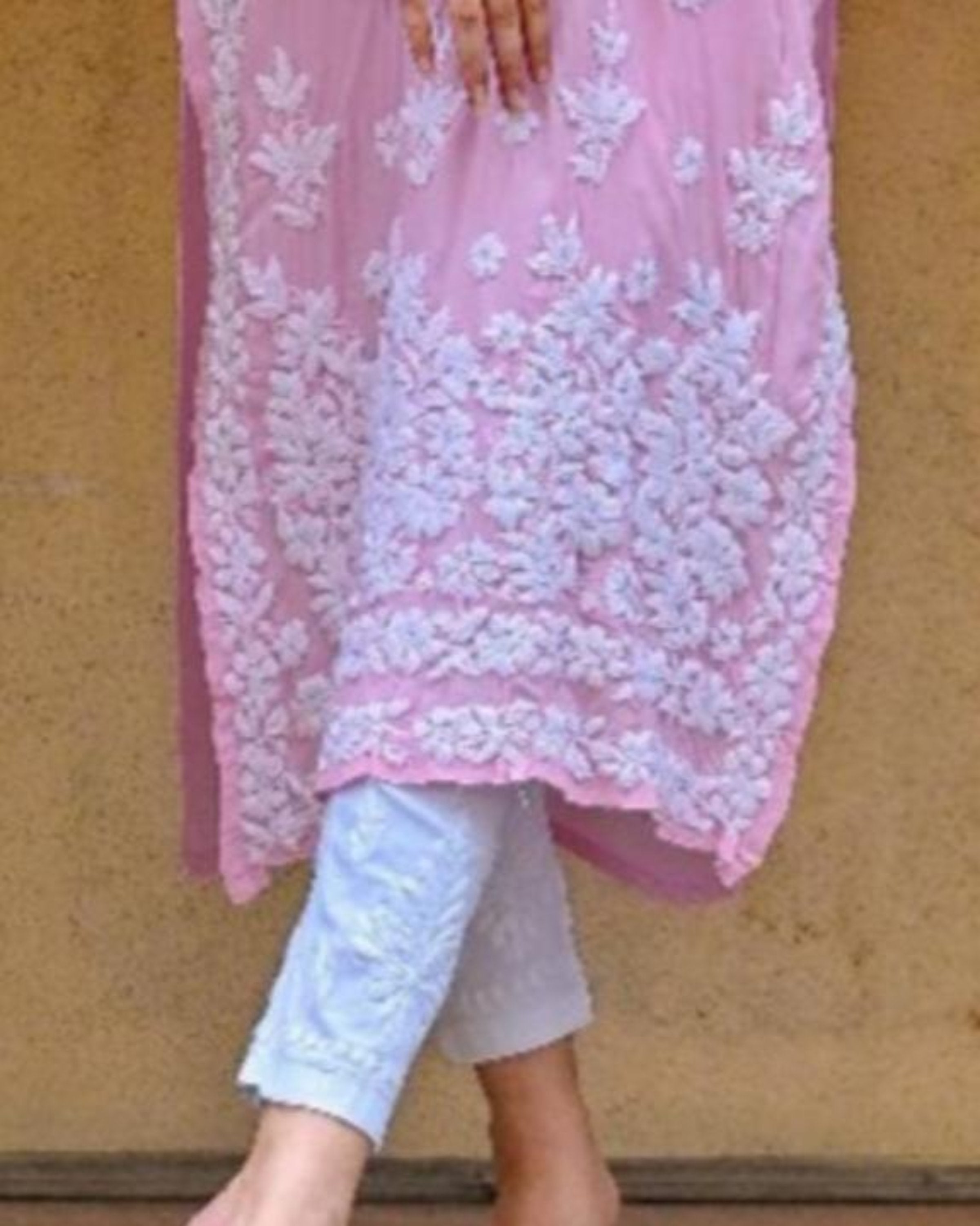 Sana Baby Pink Modal Chikankari Kurta