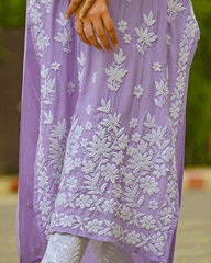 Sana Modal Lavender Chikankari Kurta