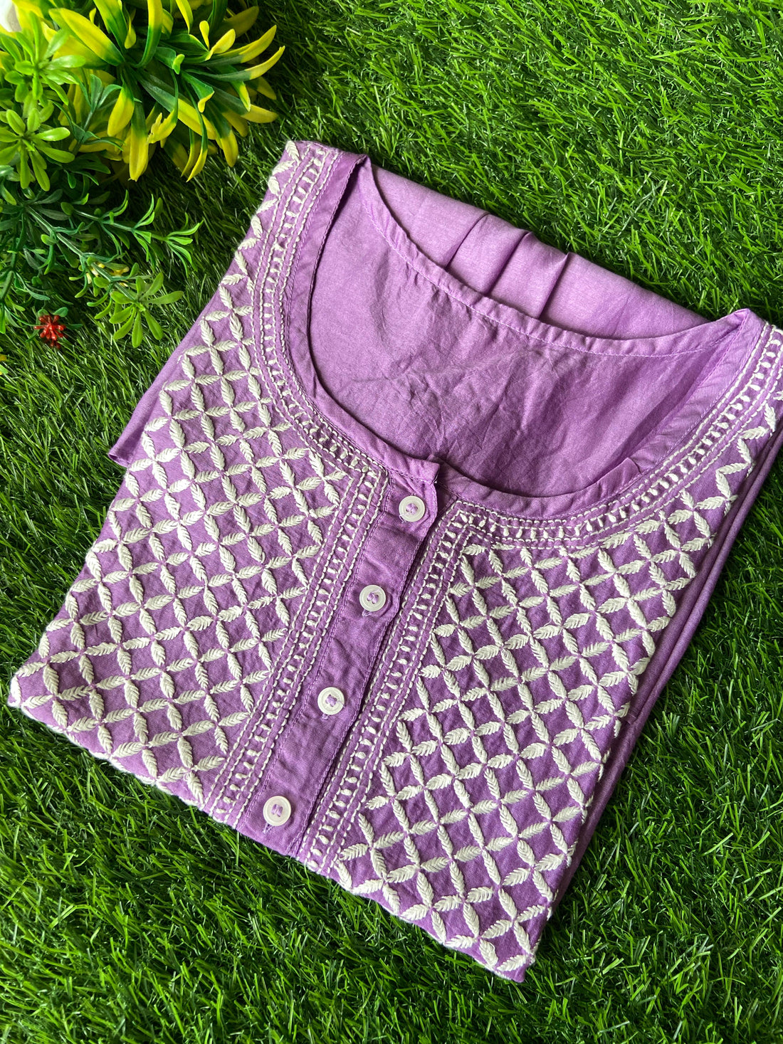 Tunic Style Chanderi Silk Chikankari Short Kurta-TEAL GREEN