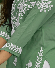 Mira Green Modal Chikankari Kurta