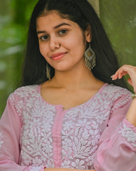 Sana Baby Pink Modal Chikankari Kurta